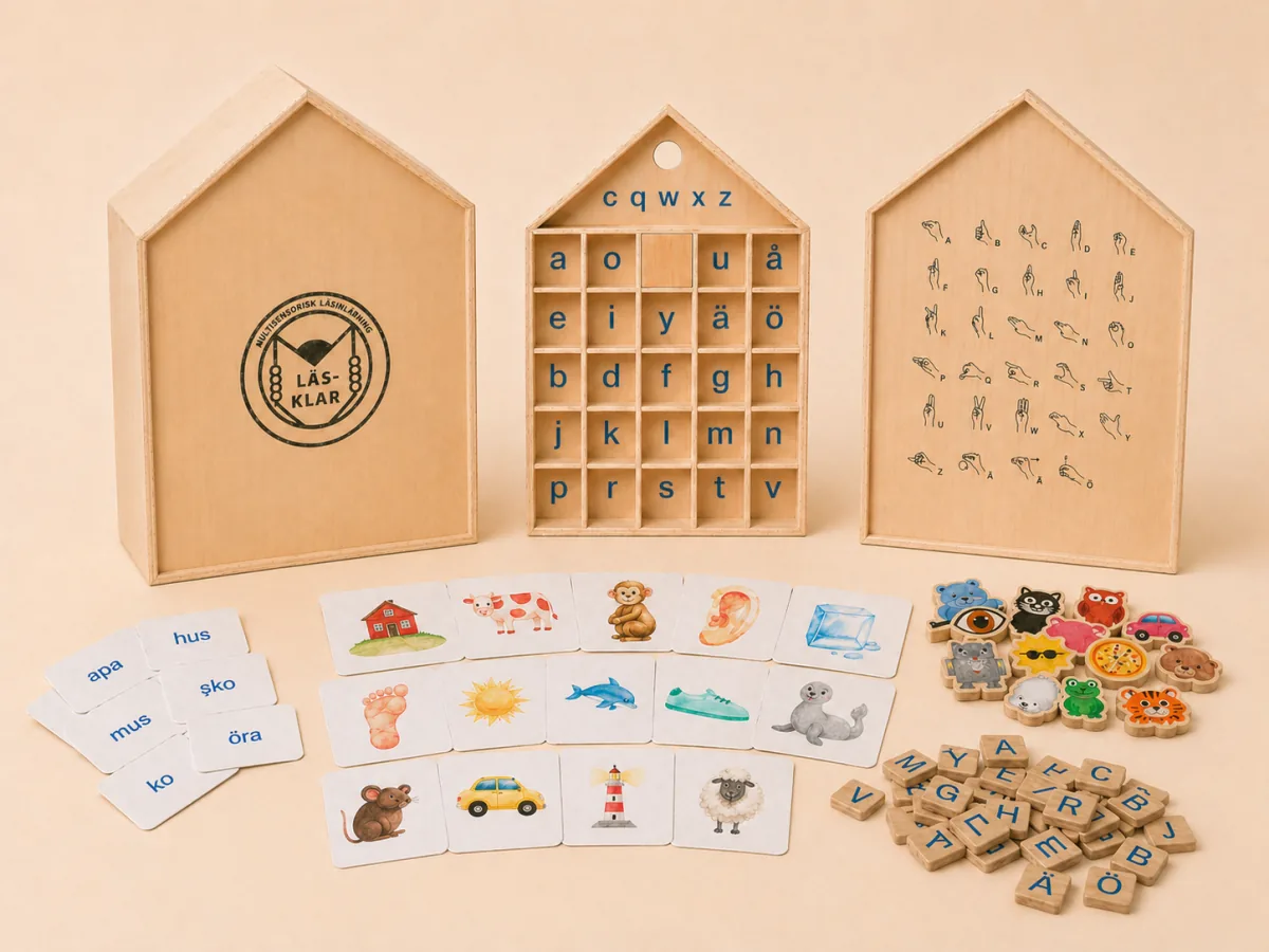 Läsklar metodpaket – analogt material med Läsklarboxen och Läsklarhuset