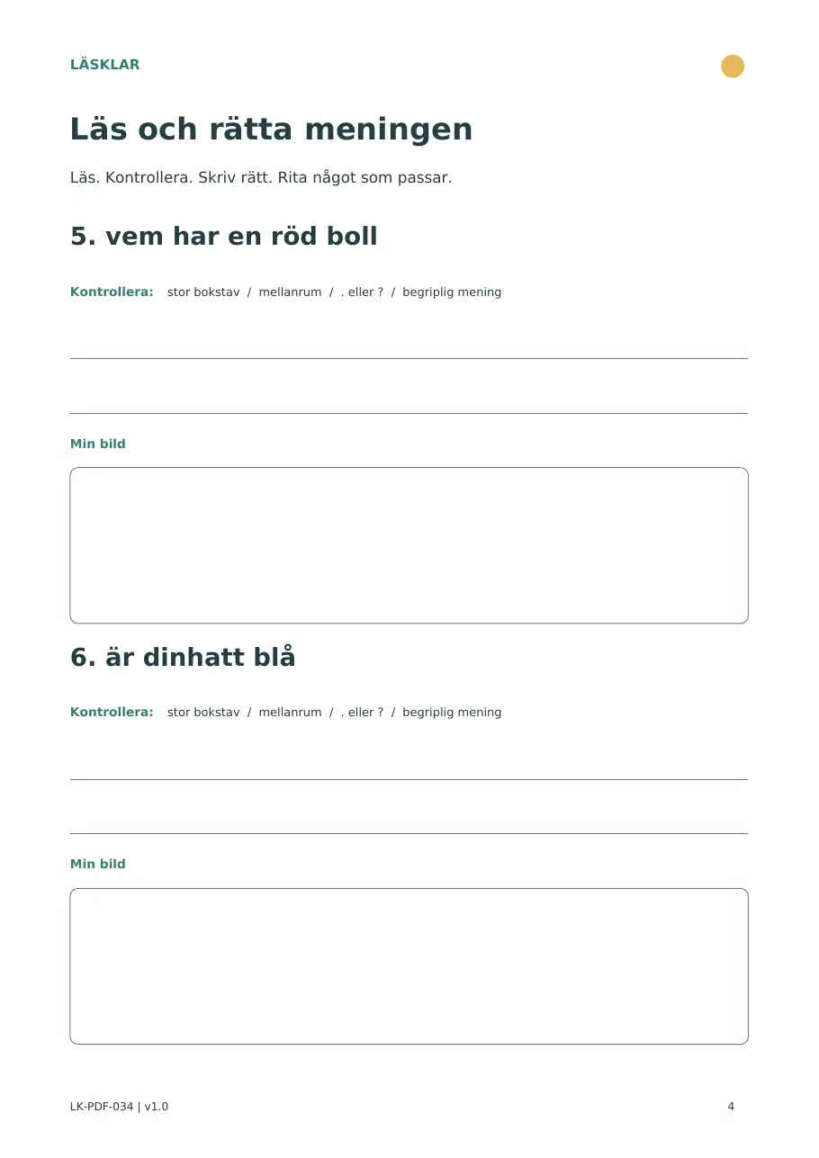 Sida 4 av 5 – elevbladet Läs och rätta meningen